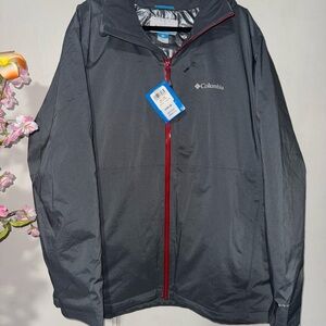 Columbia Men's Gray Jacket with Red Accents